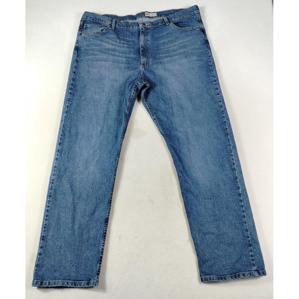 Wrangler Jeans Mens 42 Blue Medium Wash Relaxed Fit‎ Straight Stretch Western